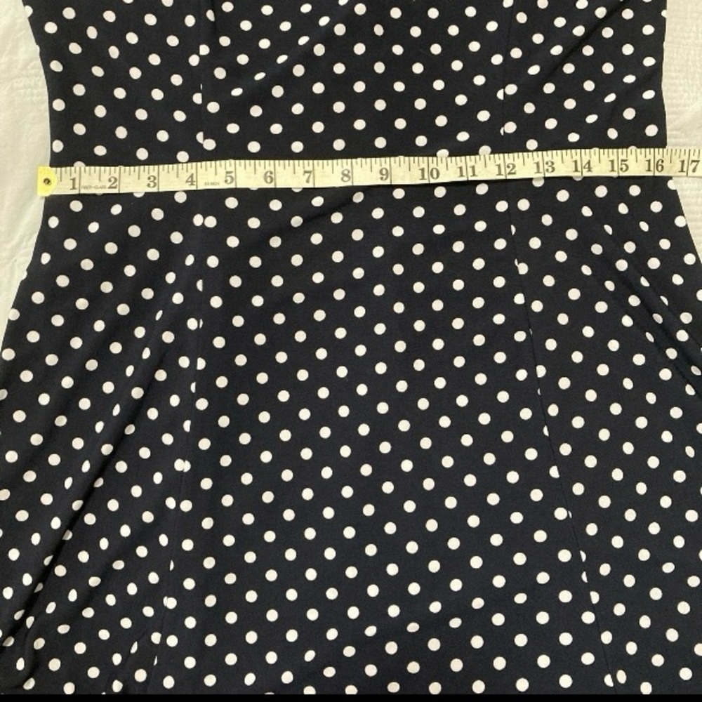 Lauren Ralph Lauren Navy Polka Dot Dress Sleeveles size 12 - Picture 7 of 16
